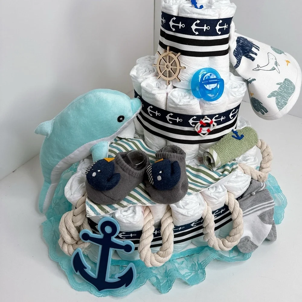 Ship Dolphin Diaper Cake